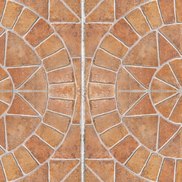 Textures   -   ARCHITECTURE   -   PAVING OUTDOOR   -   Terracotta   -   Blocks mixed  - Paving cotto rose window texture seamless 16104 - HR Full resolution preview demo