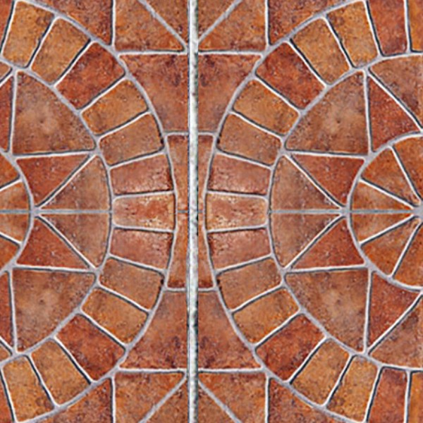 Textures   -   ARCHITECTURE   -   PAVING OUTDOOR   -   Terracotta   -   Blocks mixed  - Paving cotto rose window texture seamless 16105 - HR Full resolution preview demo