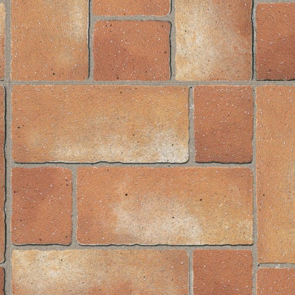 Textures   -   ARCHITECTURE   -   PAVING OUTDOOR   -   Terracotta   -   Blocks mixed  - Paving cotto mixed size texture seamless 16878 - HR Full resolution preview demo