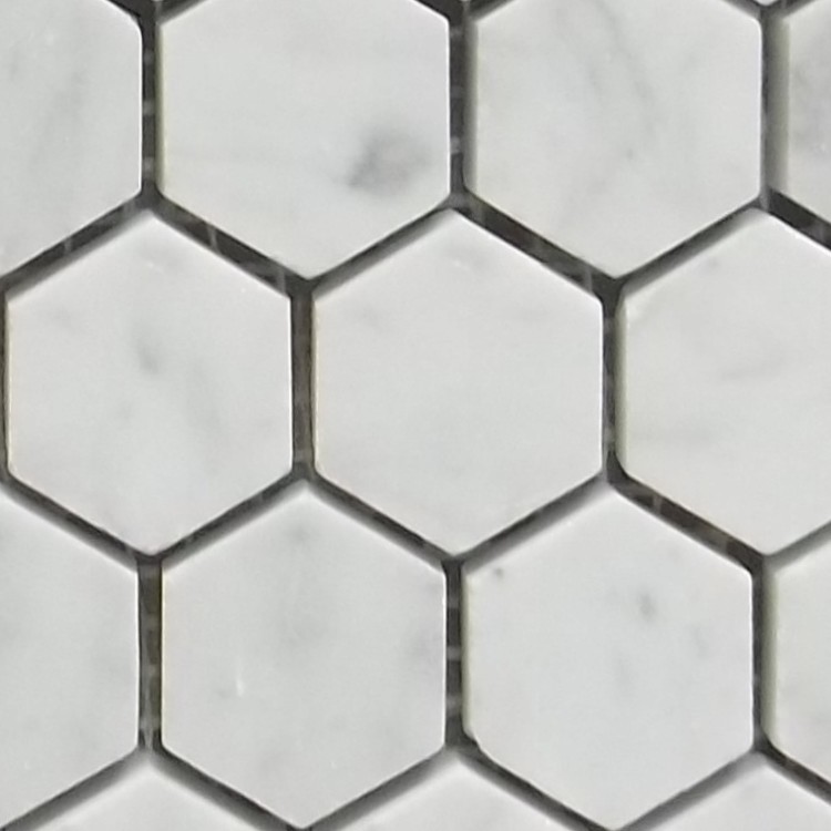 Textures   -   ARCHITECTURE   -   TILES INTERIOR   -   Marble tiles   -   White  - Carrara hexagonal marble tile seamless 14878 - HR Full resolution preview demo