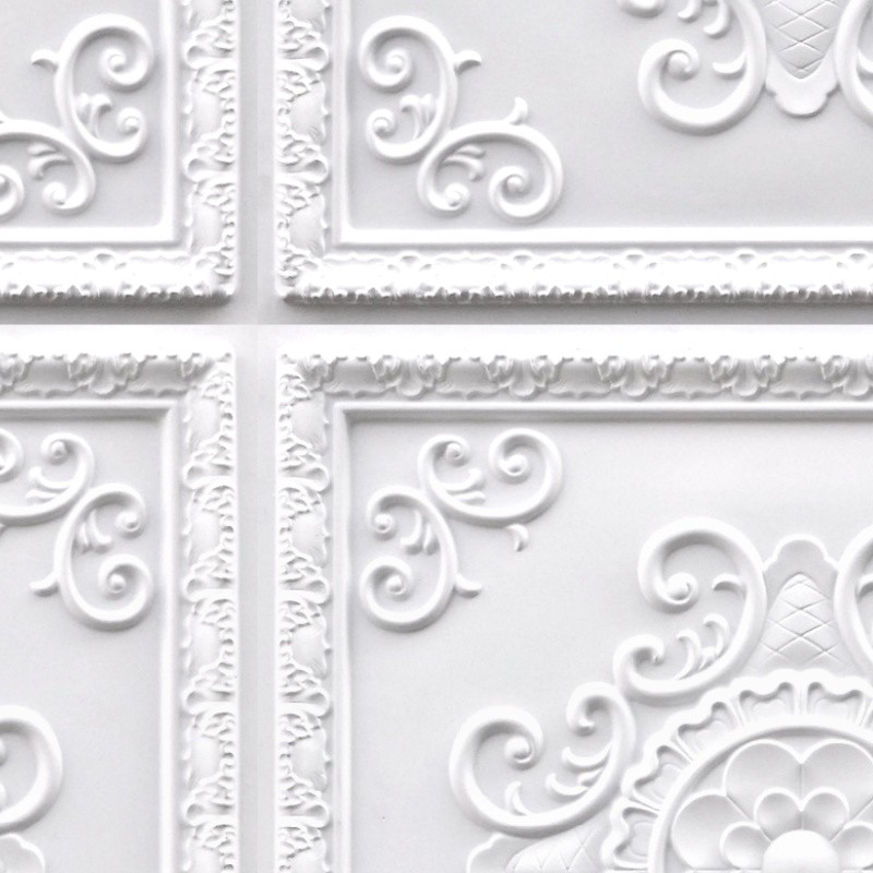 White Interior Ceiling Tiles Panel Texture Seamless 03008