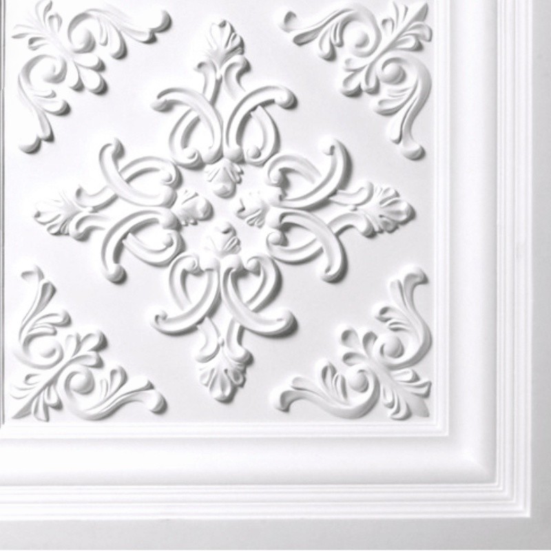 Textures   -   ARCHITECTURE   -   DECORATIVE PANELS   -   3D Wall panels   -   White panels  - White interior ceiling tiles panel texture seamless 03013 - HR Full resolution preview demo