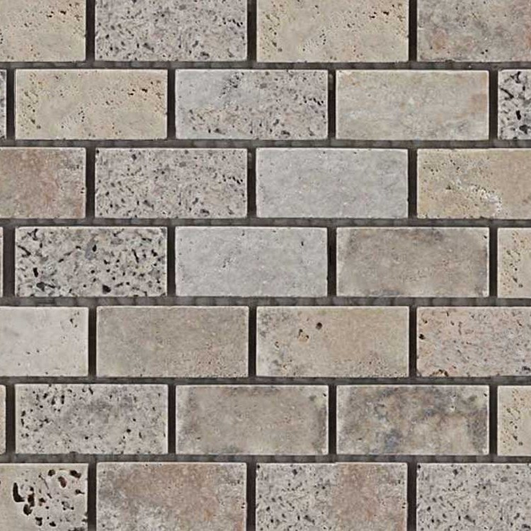 Textures   -   ARCHITECTURE   -   STONES WALLS   -   Claddings stone   -   Interior  - Brick mosaic wall cladding limestone texture seamless 20879 - HR Full resolution preview demo