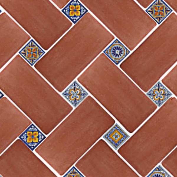 Textures   -   ARCHITECTURE   -   TILES INTERIOR   -   Terracotta tiles  - Spanish terracotta rustic tile texture seamless 17129 - HR Full resolution preview demo