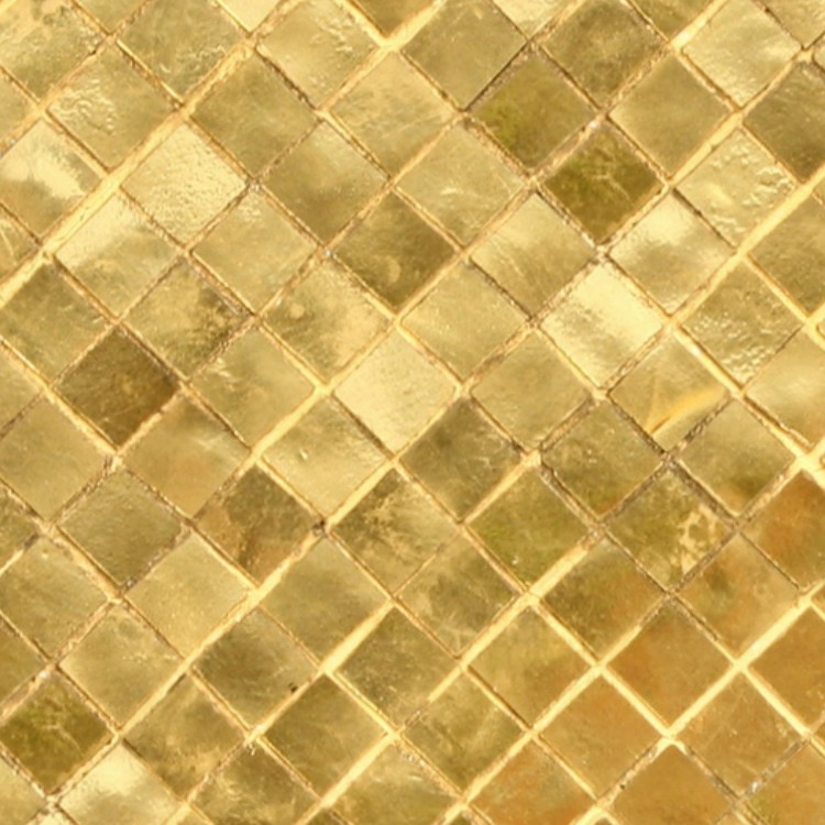 Textures   -   MATERIALS   -   METALS   -   Plates  - Mosaico gold metal plate texture seamless 10756 - HR Full resolution preview demo