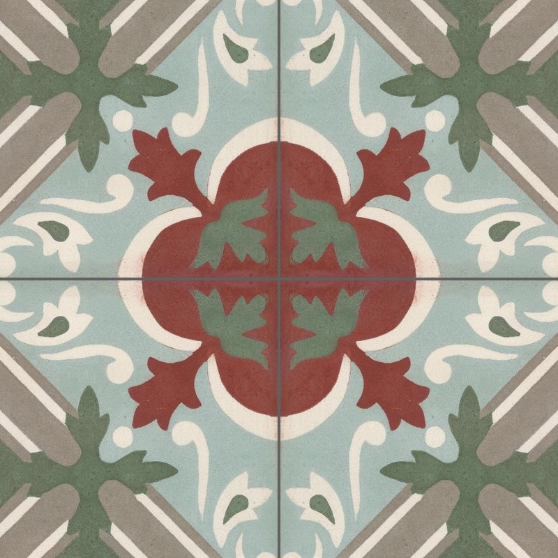 Textures   -   ARCHITECTURE   -   TILES INTERIOR   -   Cement - Encaustic   -   Encaustic  - Traditional encaustic cement ornate tile texture seamless 13619 - HR Full resolution preview demo