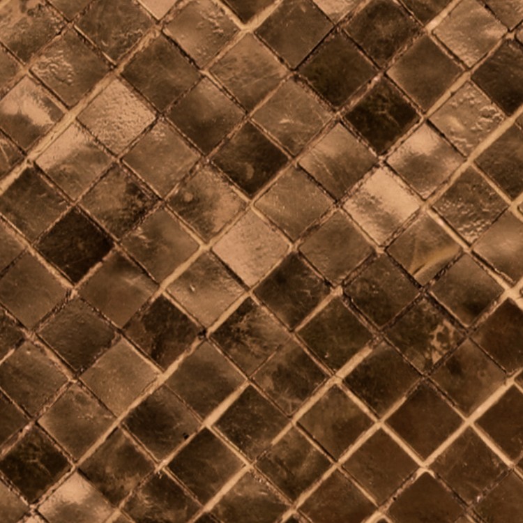 Textures   -   MATERIALS   -   METALS   -   Plates  - Mosaico bronze metal plate texture seamless 10759 - HR Full resolution preview demo