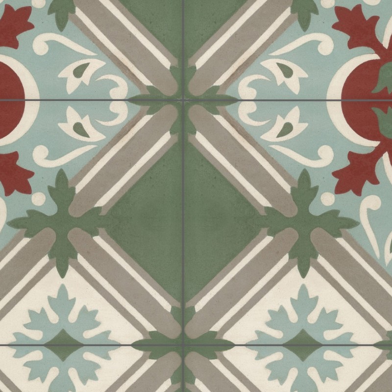 Textures   -   ARCHITECTURE   -   TILES INTERIOR   -   Cement - Encaustic   -   Encaustic  - Traditional encaustic cement ornate tile texture seamless 13621 - HR Full resolution preview demo