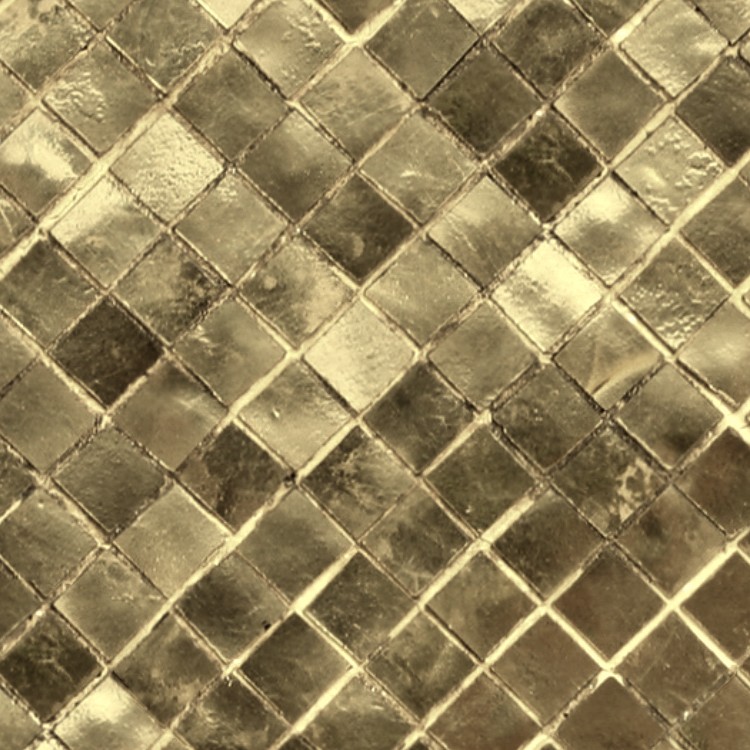Textures   -   MATERIALS   -   METALS   -   Plates  - Mosaico brass metal plate texture seamless 10760 - HR Full resolution preview demo