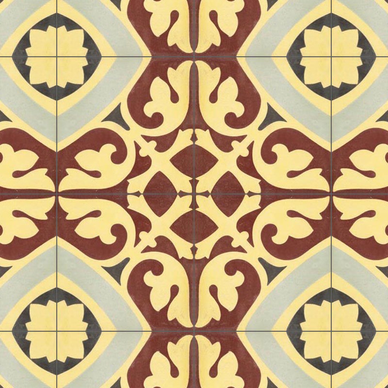 Textures   -   ARCHITECTURE   -   TILES INTERIOR   -   Cement - Encaustic   -   Encaustic  - Traditional encaustic cement ornate tile texture seamless 13631 - HR Full resolution preview demo