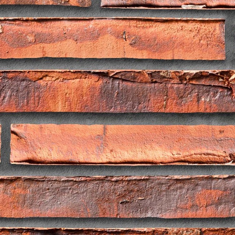 Textures   -   ARCHITECTURE   -   WALLS TILE OUTSIDE  - Clay bricks wall cladding PBR texture seamless 21727 - HR Full resolution preview demo