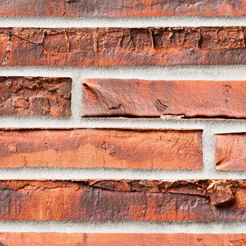 Textures   -   ARCHITECTURE   -   WALLS TILE OUTSIDE  - Clay bricks wall cladding PBR texture seamless 21728 - HR Full resolution preview demo