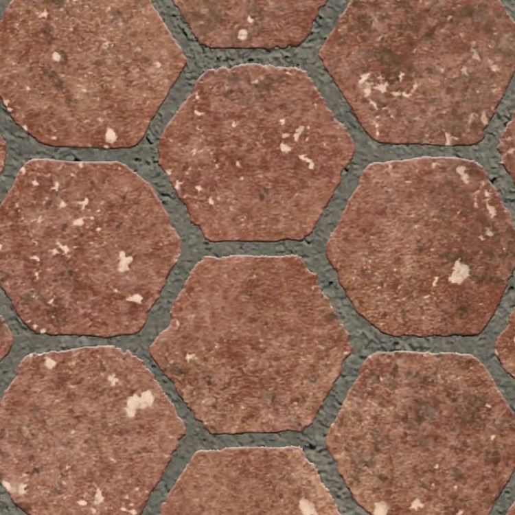 Textures   -   ARCHITECTURE   -   PAVING OUTDOOR   -   Hexagonal  - Terracotta paving outdoor hexagonal texture seamless 06024 - HR Full resolution preview demo