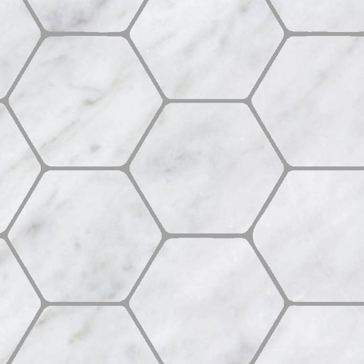 Textures   -   ARCHITECTURE   -   TILES INTERIOR   -   Marble tiles   -   White  - Carrara marble hexagonal tile texture seamless 21410 - HR Full resolution preview demo