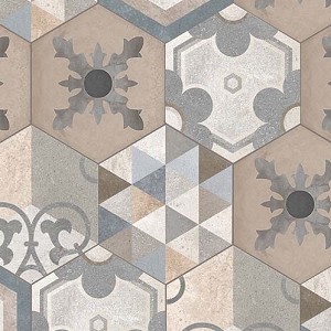 Textures - ARCHITECTURE - TILES INTERIOR - Hexagonal mixed