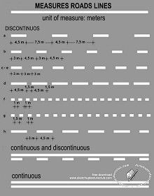 Textures   -   ARCHITECTURE   -   ROADS   -  Roads Markings - International road lines measures 18737