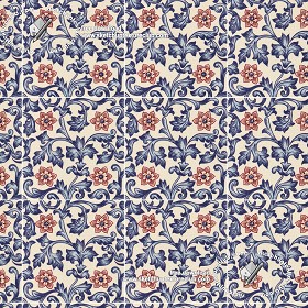 Textures   -   ARCHITECTURE   -   TILES INTERIOR   -   Ornate tiles   -   Floral tiles  - Ceramic floral tiles texture seamless 19163 (seamless)
