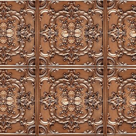 Textures   -   MATERIALS   -   METALS   -  Panels - Ceiling copper metal panel texture seamless 10393