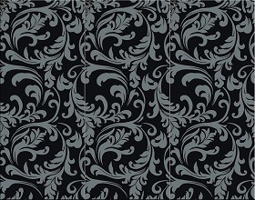 Textures   -   ARCHITECTURE   -   TILES INTERIOR   -  Coordinated themes - Ceramic black silver damask coordinated colors tiles texture seamless 13896