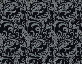 Textures   -   ARCHITECTURE   -   TILES INTERIOR   -   Coordinated themes  - Ceramic black silver damask coordinated colors tiles texture seamless 13896 (seamless)