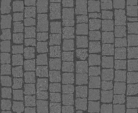 Textures   -   ARCHITECTURE   -   ROADS   -   Paving streets   -   Damaged cobble  - Dirt street paving cobblestone texture seamless 07445 - Bump