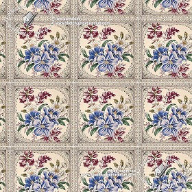 Textures   -   ARCHITECTURE   -   TILES INTERIOR   -   Ornate tiles   -  Floral tiles - Ceramic floral tiles texture seamless 19165