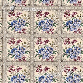 Textures   -   ARCHITECTURE   -   TILES INTERIOR   -   Ornate tiles   -   Floral tiles  - Ceramic floral tiles texture seamless 19165 (seamless)