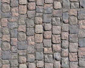 Textures   -   ARCHITECTURE   -   ROADS   -   Paving streets   -   Damaged cobble  - Damaged street paving cobblestone texture seamless 07446 (seamless)
