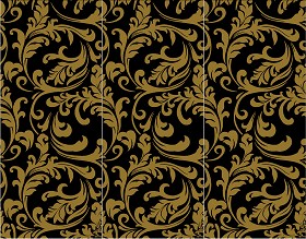 Textures   -   ARCHITECTURE   -   TILES INTERIOR   -   Coordinated themes  - Ceramic black gold damask coordinated colors tiles texture seamless 13898 (seamless)