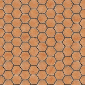 Textures   -   ARCHITECTURE   -   PAVING OUTDOOR   -  Hexagonal - Terracotta paving outdoor hexagonal texture seamless 05986