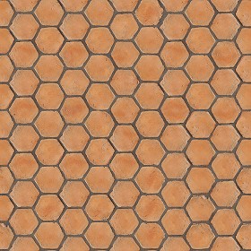 Textures   -   ARCHITECTURE   -   PAVING OUTDOOR   -   Hexagonal  - Terracotta paving outdoor hexagonal texture seamless 05986 (seamless)