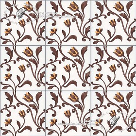 Textures   -   ARCHITECTURE   -   TILES INTERIOR   -   Ornate tiles   -   Floral tiles  - Ceramic floral tiles texture seamless 19169 (seamless)