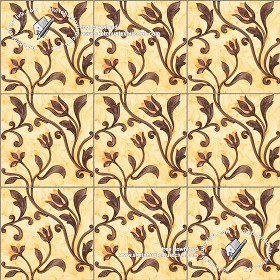Textures   -   ARCHITECTURE   -   TILES INTERIOR   -   Ornate tiles   -  Floral tiles - Ceramic floral tiles texture seamless 19170
