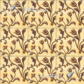 Textures   -   ARCHITECTURE   -   TILES INTERIOR   -   Ornate tiles   -   Floral tiles  - Ceramic floral tiles texture seamless 19170 (seamless)