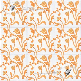 Textures   -   ARCHITECTURE   -   TILES INTERIOR   -   Ornate tiles   -  Floral tiles - Ceramic floral tiles texture seamless 19171