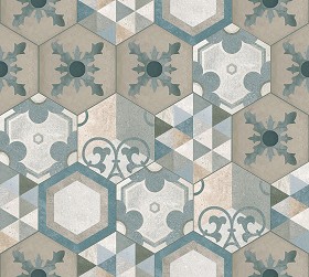 Textures   -   ARCHITECTURE   -   TILES INTERIOR   -  Hexagonal mixed - Hexagonal tile texture seamless 16874