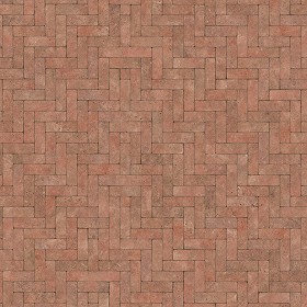 Textures   -   ARCHITECTURE   -   PAVING OUTDOOR   -   Terracotta   -   Herringbone  - Cotto paving herringbone outdoor texture seamless 06736 (seamless)