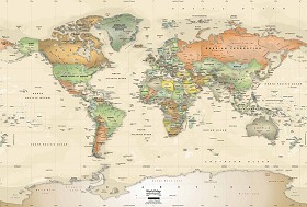 Textures   -   ARCHITECTURE   -   DECORATIVE PANELS   -   World maps   -   Vintage maps  - Interior decoration vintage map 03225