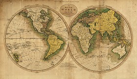 Textures   -   ARCHITECTURE   -   DECORATIVE PANELS   -   World maps   -  Vintage maps - Interior decoration vintage map 03227