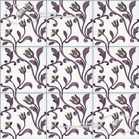 Textures   -   ARCHITECTURE   -   TILES INTERIOR   -   Ornate tiles   -  Floral tiles - Ceramic floral tiles texture seamless 19175
