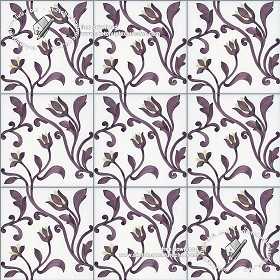 Textures   -   ARCHITECTURE   -   TILES INTERIOR   -   Ornate tiles   -   Floral tiles  - Ceramic floral tiles texture seamless 19175 (seamless)