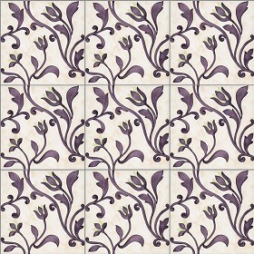 Textures   -   ARCHITECTURE   -   TILES INTERIOR   -   Ornate tiles   -  Floral tiles - Ceramic floral tiles texture seamless 19176