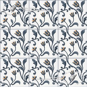 Textures   -   ARCHITECTURE   -   TILES INTERIOR   -   Ornate tiles   -  Floral tiles - Ceramic floral tiles texture seamless 19177