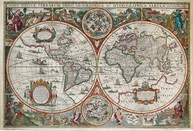 Textures   -   ARCHITECTURE   -   DECORATIVE PANELS   -   World maps   -  Vintage maps - Interior decoration vintage map 03231