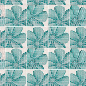 Textures   -   ARCHITECTURE   -   TILES INTERIOR   -   Mosaico   -  Mixed format - Mosaico floreal tiles texture seamless 15551