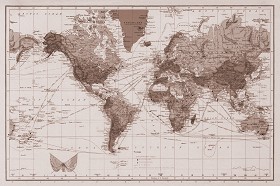 Textures   -   ARCHITECTURE   -   DECORATIVE PANELS   -   World maps   -  Various maps - Mural map interior decoration 03177