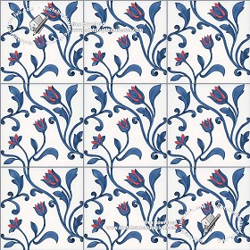 Textures   -   ARCHITECTURE   -   TILES INTERIOR   -   Ornate tiles   -   Floral tiles  - Ceramic floral tiles texture seamless 19179 (seamless)