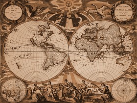 Textures   -   ARCHITECTURE   -   DECORATIVE PANELS   -   World maps   -  Vintage maps - Interior decoration vintage map 03232