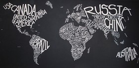 Textures   -   ARCHITECTURE   -   DECORATIVE PANELS   -   World maps   -  Chalkboard maps - Chalkboard interior decorative world map 03109