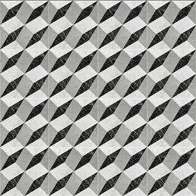 Textures   -   ARCHITECTURE   -   TILES INTERIOR   -   Marble tiles   -  White - Illusion black white marble floor tile texture seamless 14821